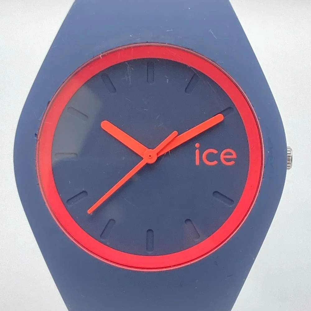Ice Watch Duo Men's Watch 39mm Gray Neon Orange WR 100M New Battery 9